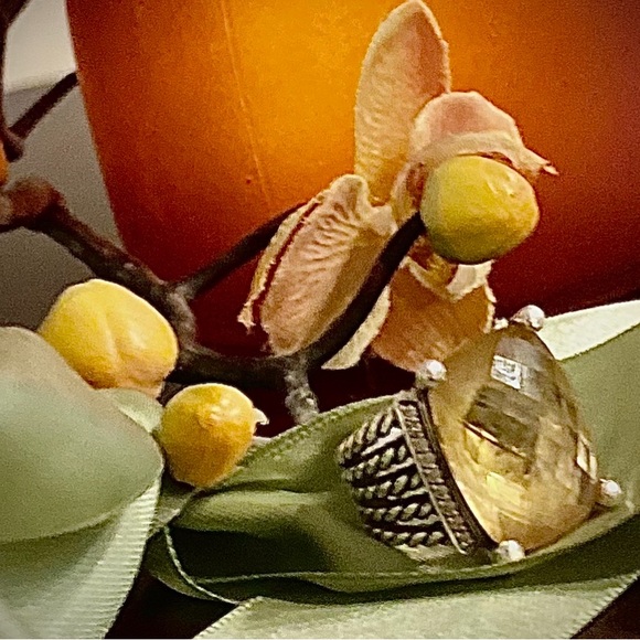 20x16mm David Yurman Large Wheaton Ring with Citrine and Pave Diamonds - Picture 4 of 16